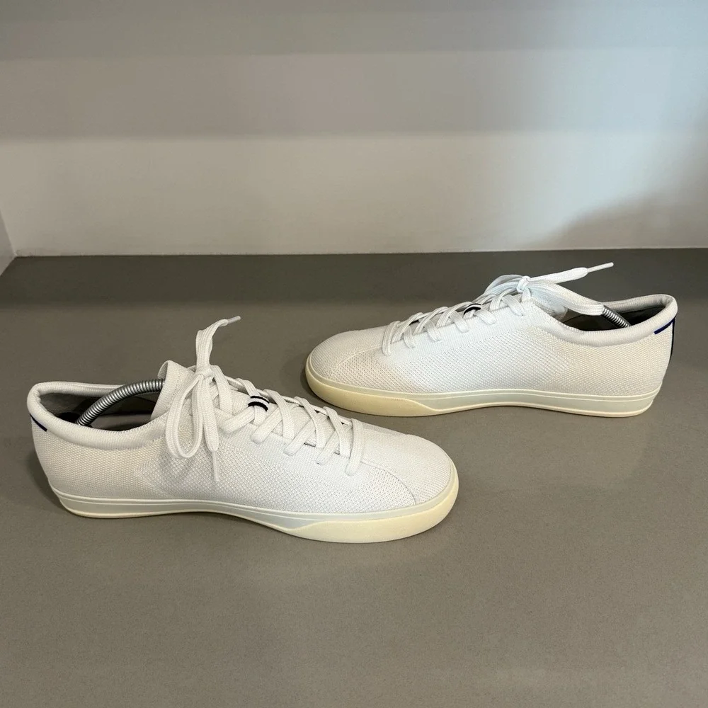 Rothys The Lace Up Sneaker Men's 12.5 Bright White Comfort Casual Washable